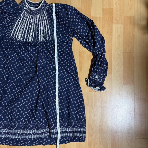 Doen Beatrice Navy and White Floral Mini Dress Cotton Poplin - Picture 14 of 14